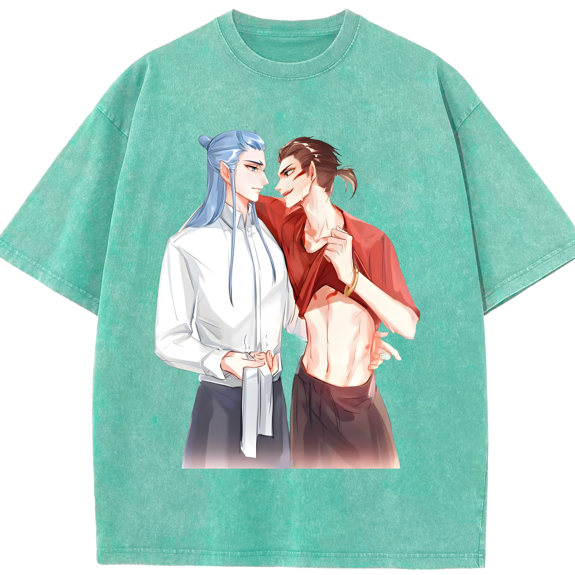 （画像用） Ne Zha 2 ナタ 魔童の大暴れ 綿100% ヴィンテージ風 半袖Tシャツ（フロントプリント）